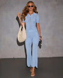 Sleek Elegance Scallop Hem Pants