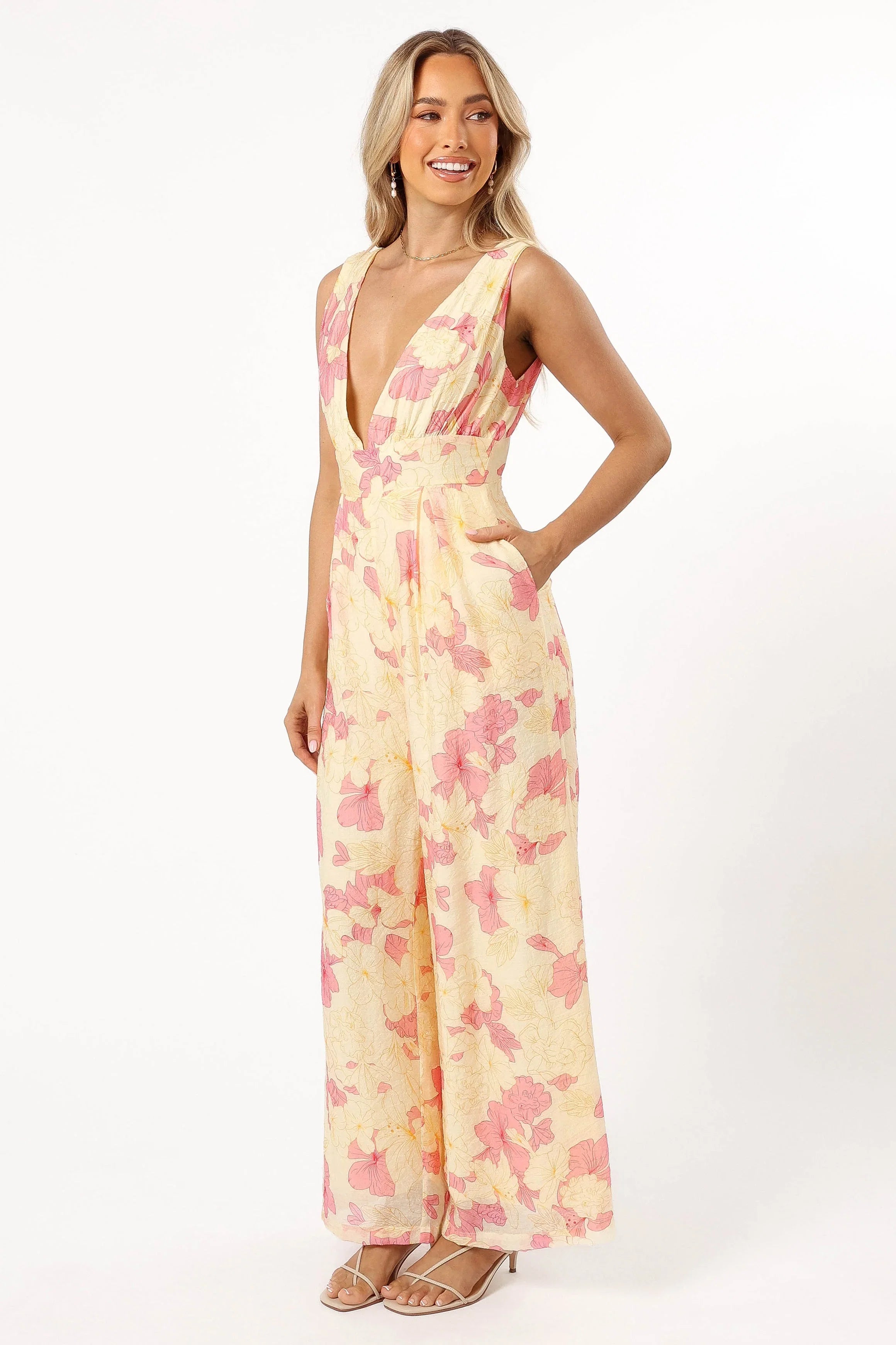 Halle Jumpsuit Yellow Pink