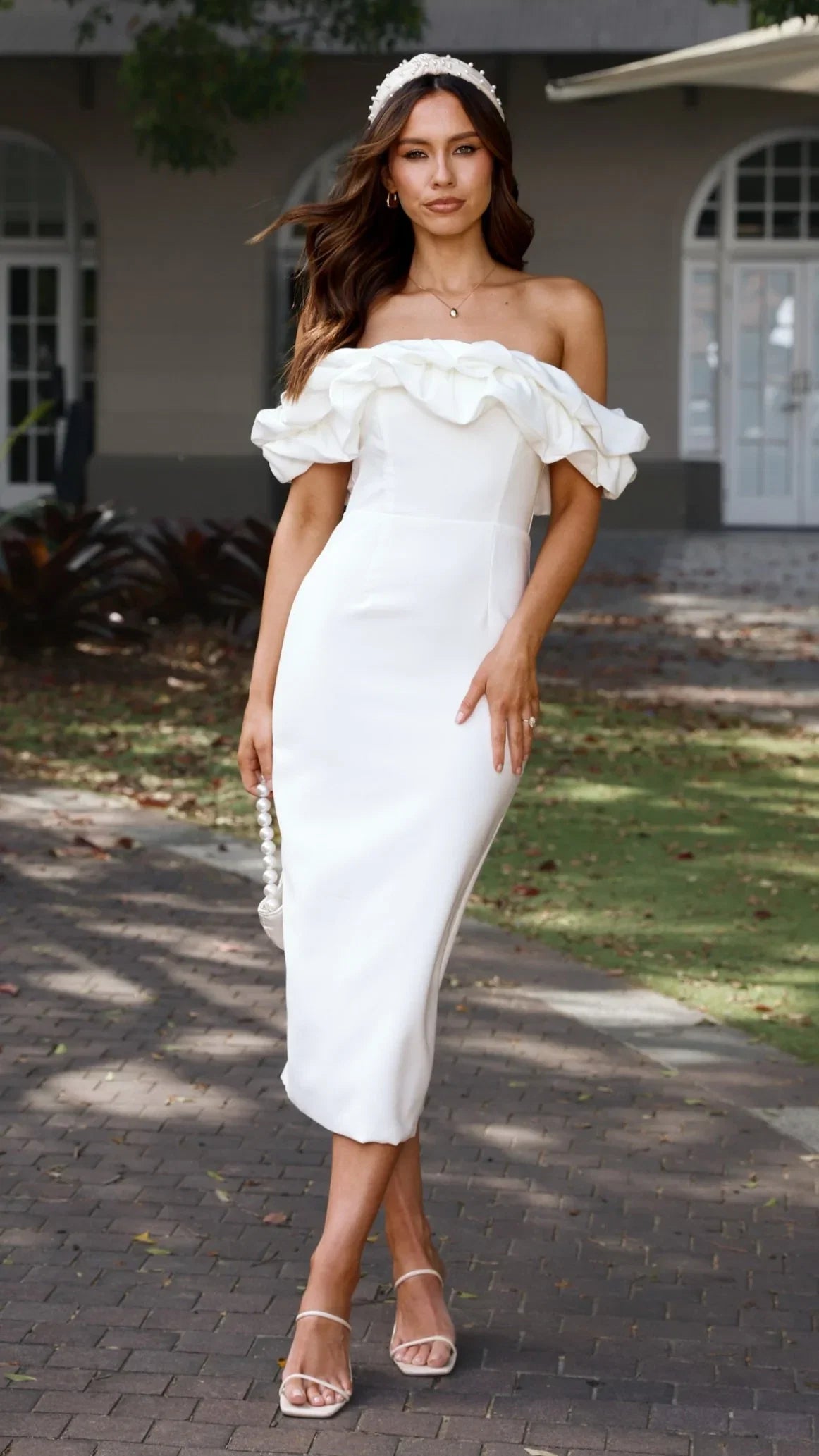 Bernadette Midi Dress White