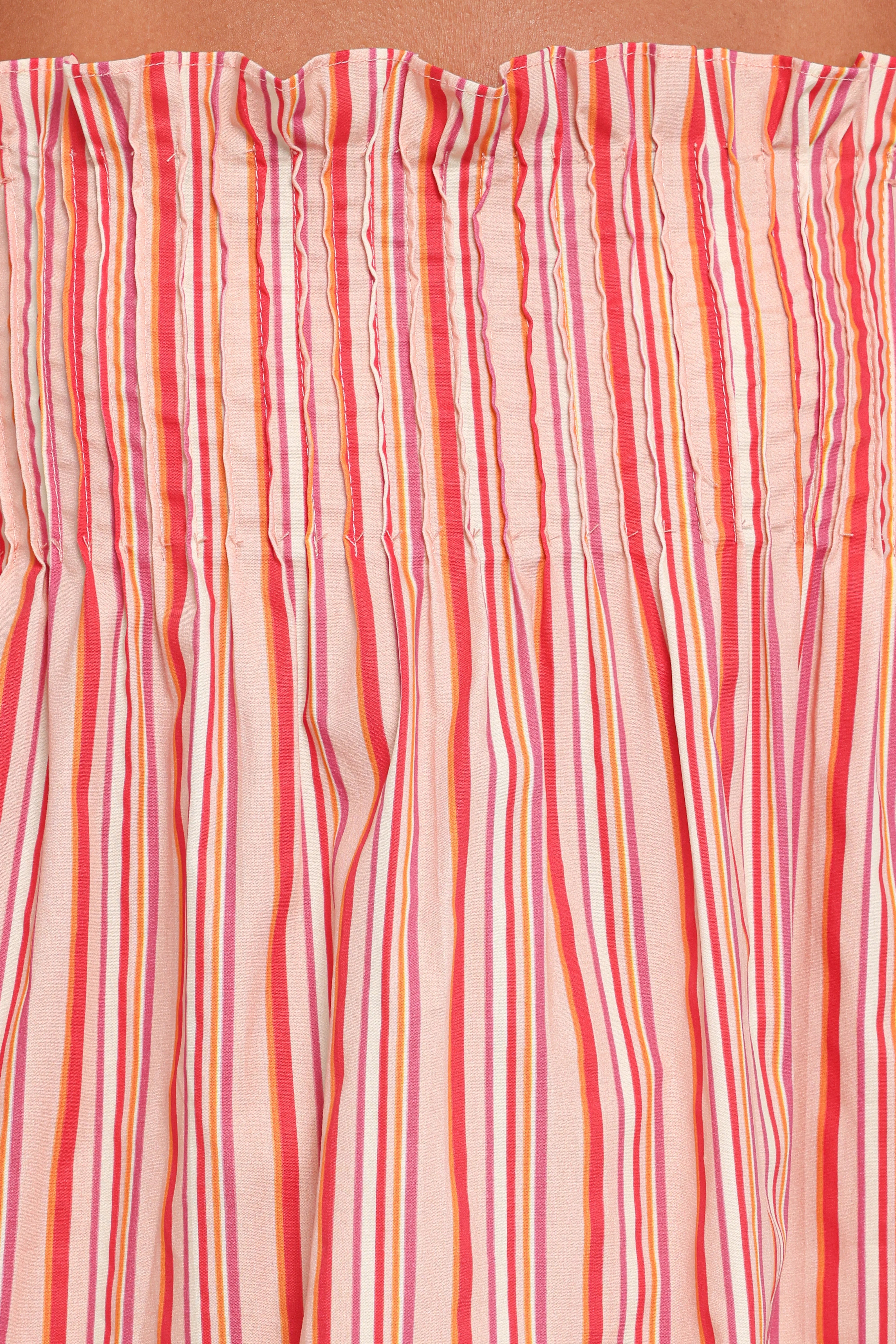 Carson Pleated Top Peach Stripe