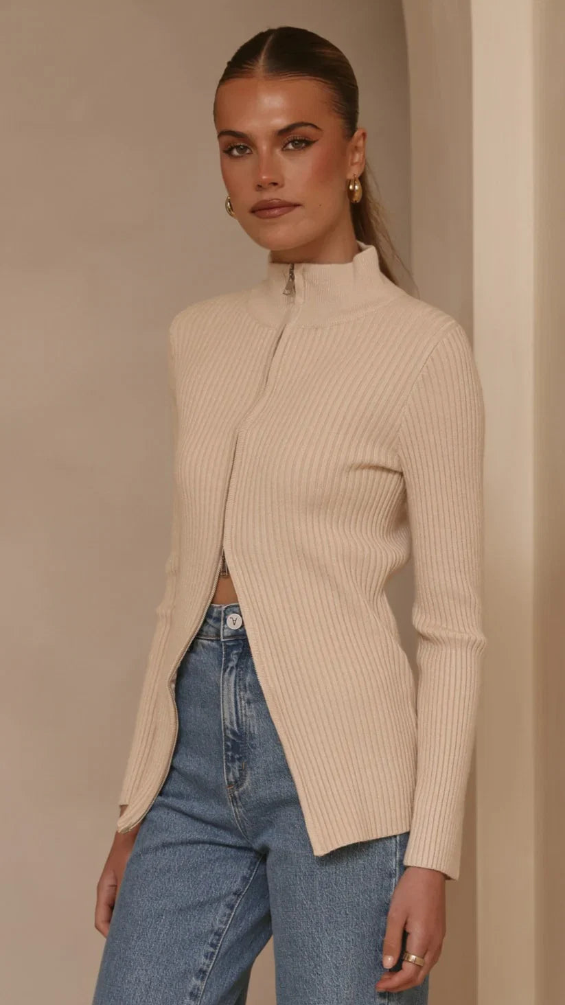 Cleo Long Sleeve Top Beige