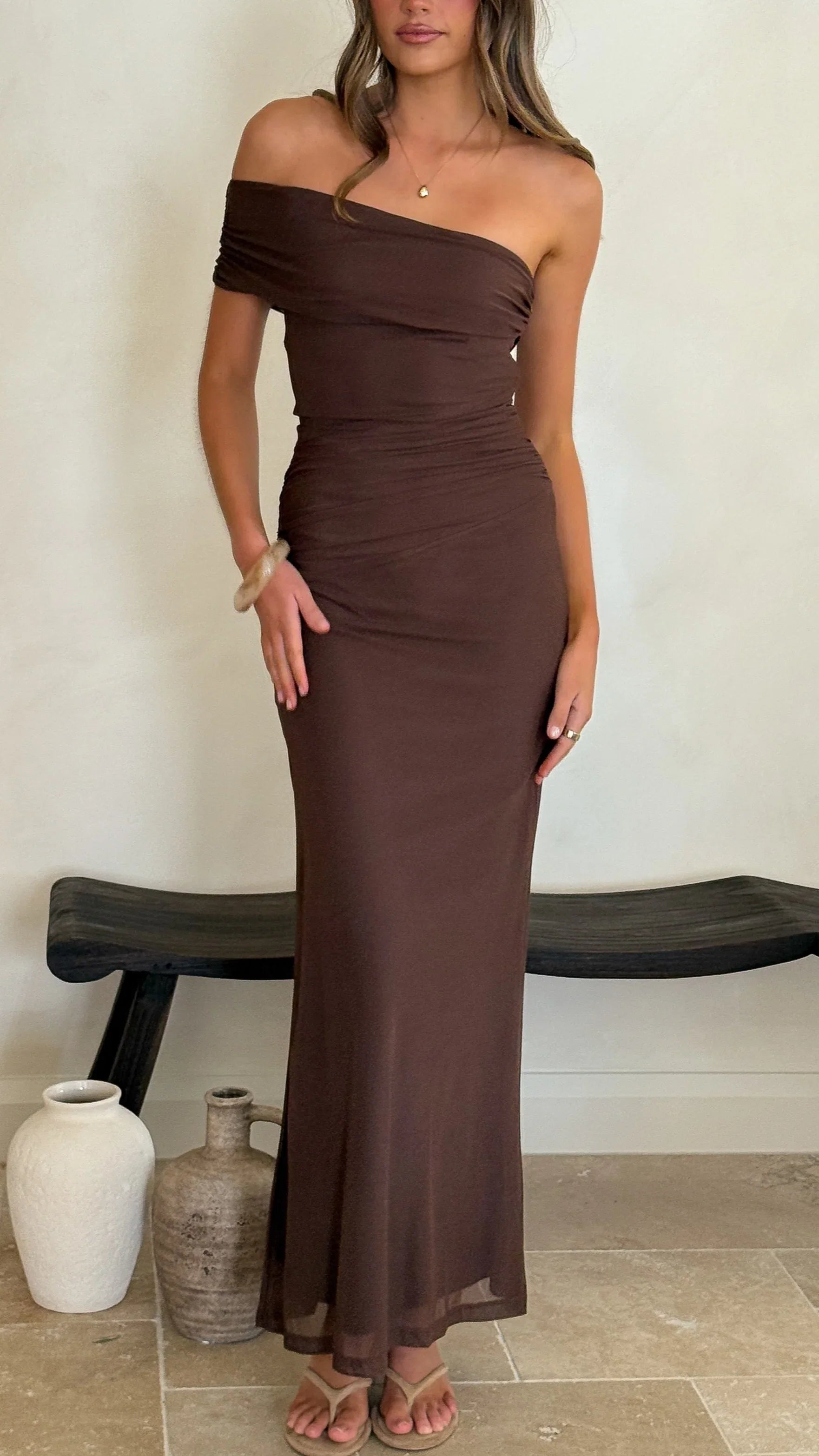 Ria Maxi Dress Chocolate