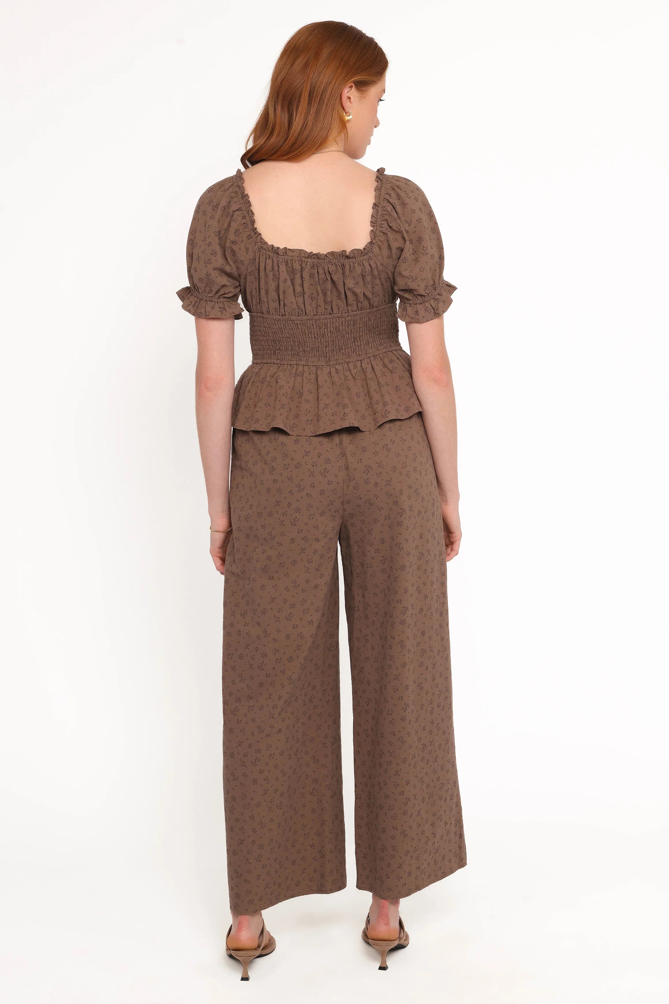 Bridget Jumpsuit Taupe Purple Floral