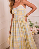 Misty Aura Plaid Midi Dress