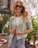 Carlena Suede Moto Jacket