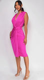 Juneau Twist Midi Dress Pink