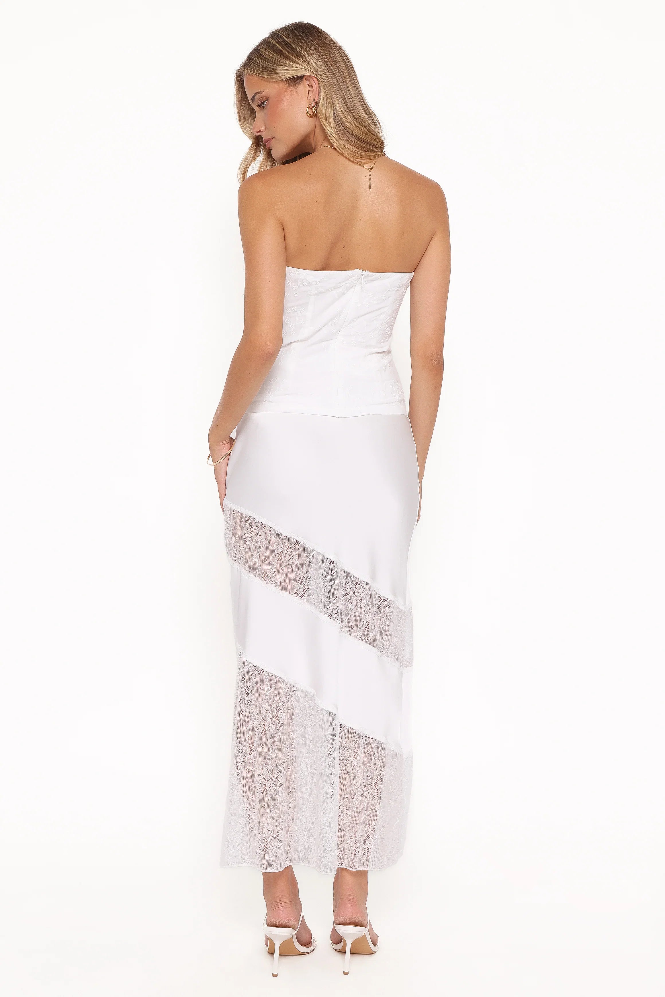 Winona Lace Maxi Skirt White