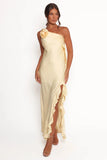 Aila Rosette One Shoulder Dress Butter Yellow