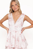 Natarsha Maxi Dress White Pink Floral