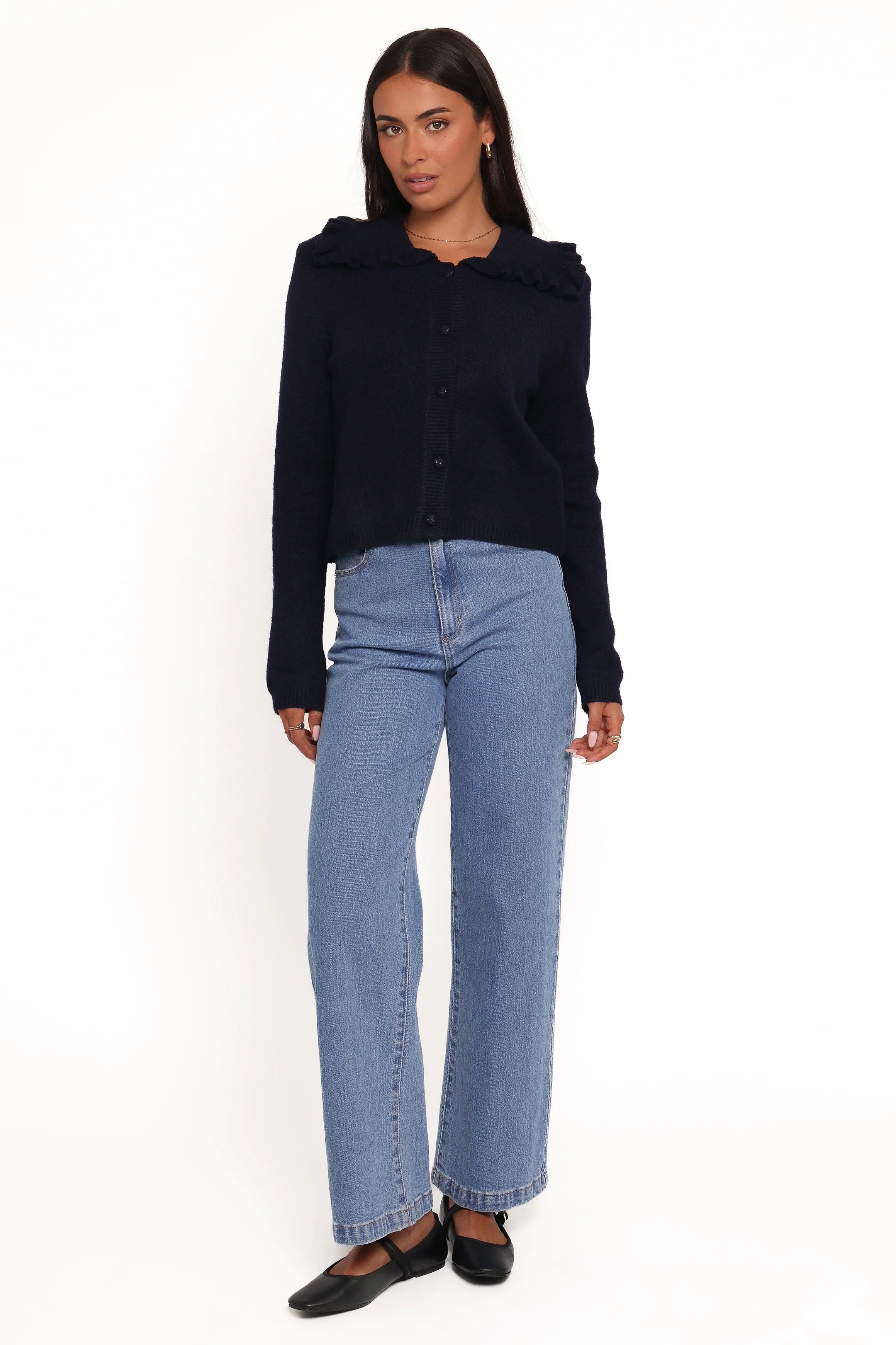 Carmello Frill Collar Cardigan Navy