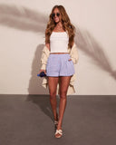 Honey Harbor Striped Bubble Hem Mid Rise Shorts