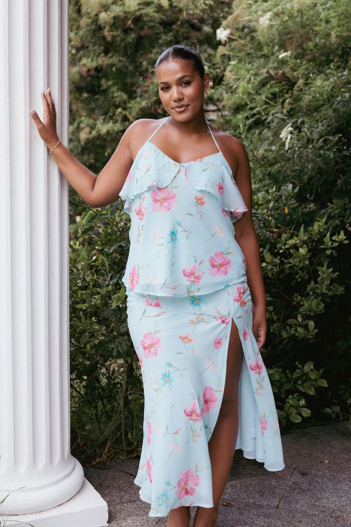 Valeria Skirt Set Blue Floral