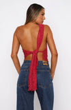 Its A Love Story Lace Top Berry
