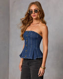 Louisa Strapless Denim Top
