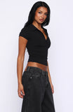Get Back Up Short Sleeve Polo Top Black