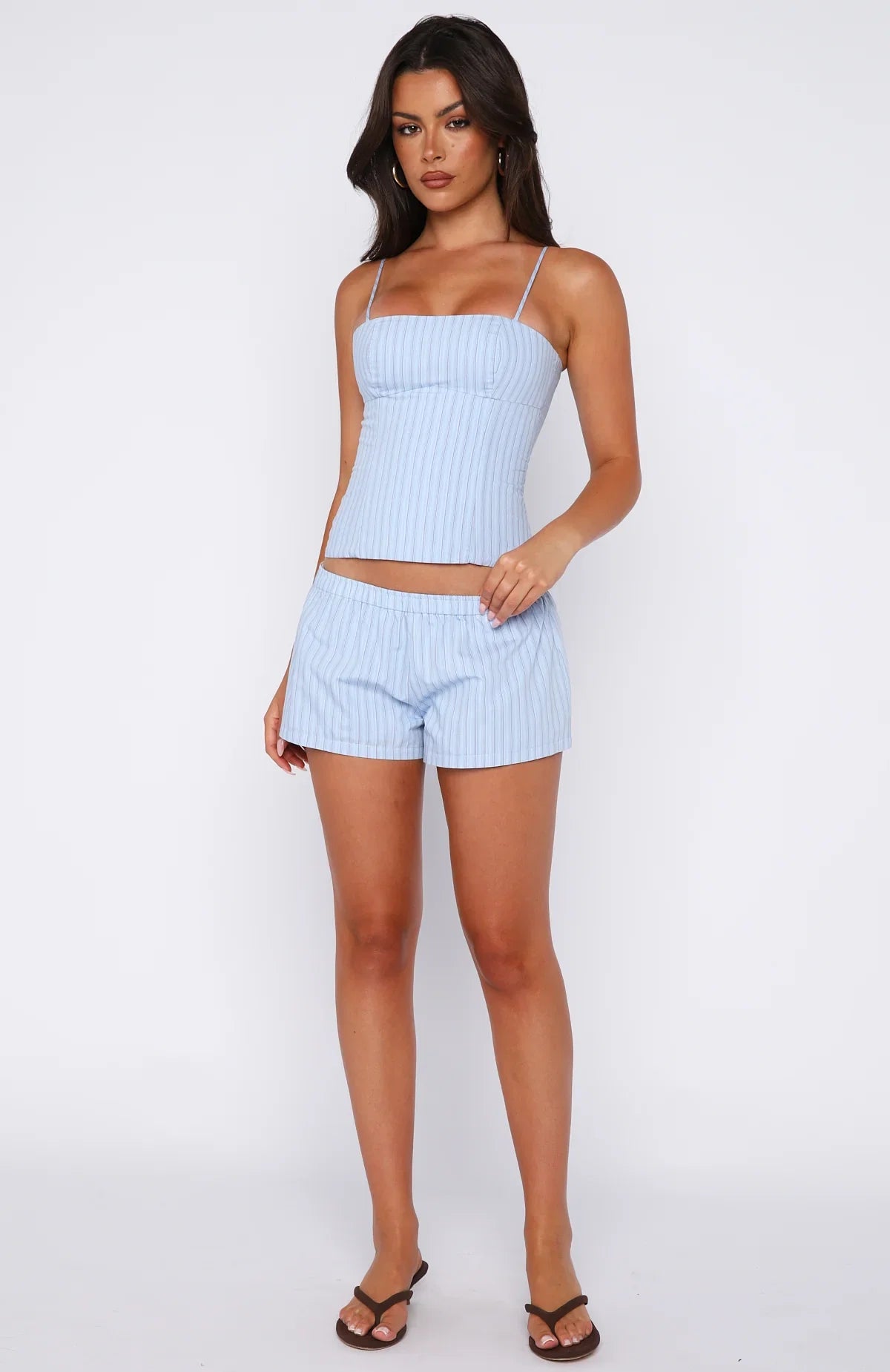 Born To Glow Bustier Blue Stripe