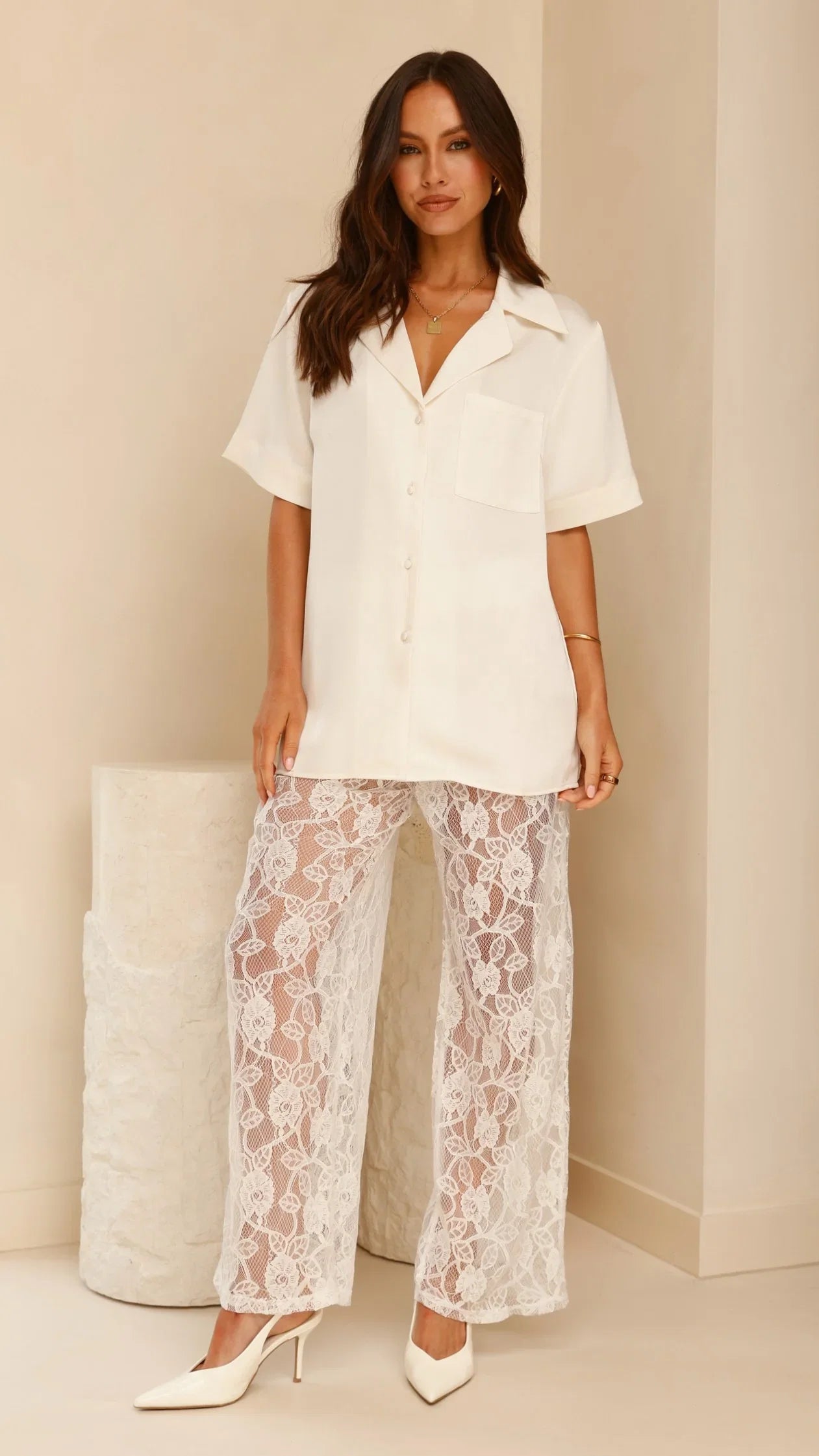 Baxter Pant White Lace