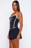 Sugar Fix Singlet Navy Cream