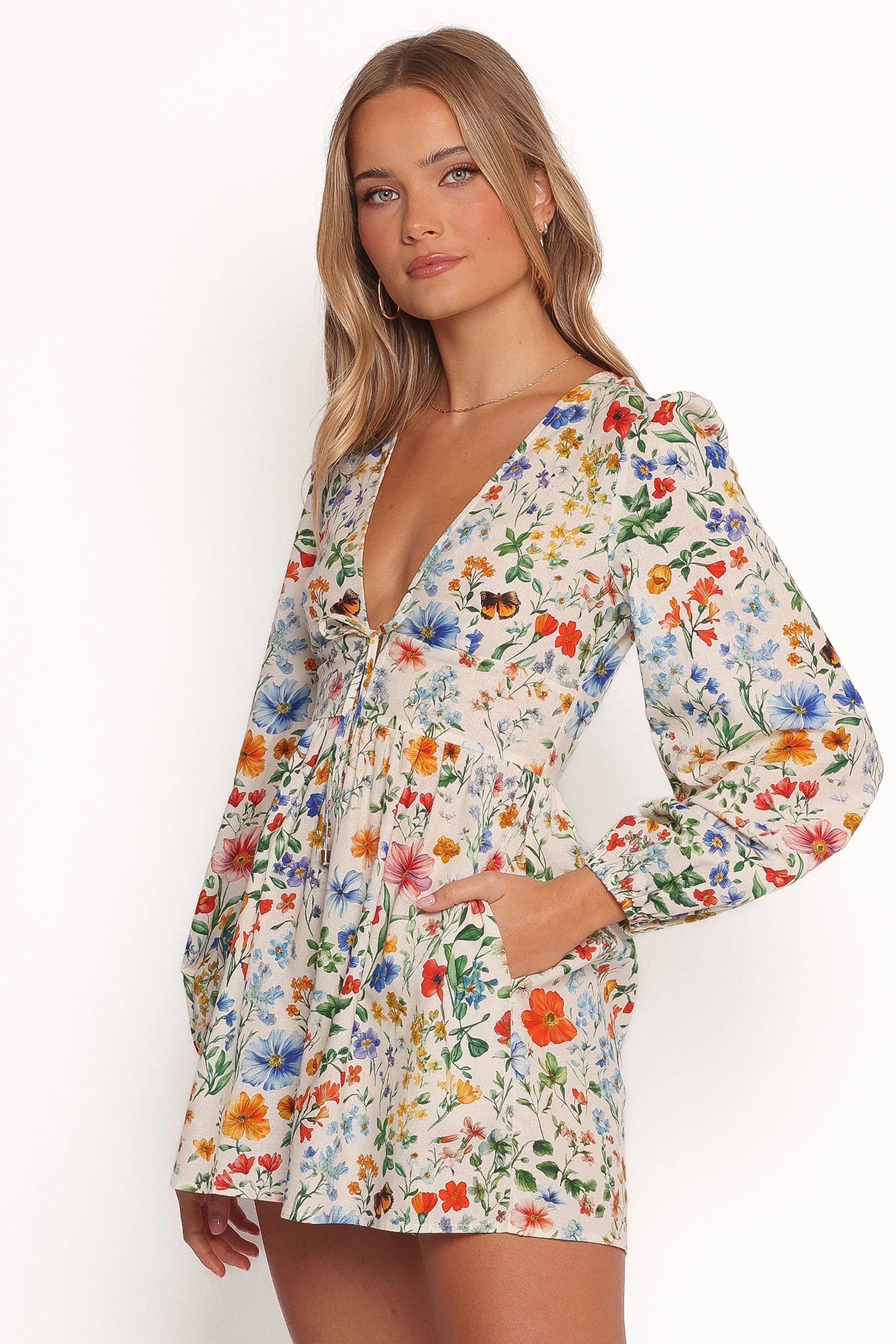 Irisa Long Sleeve Romper Garden Floral