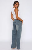Chelsea Low Rise Straight Leg Jeans Brown Blue Acid