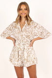 Kellie Romper White Beige
