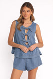 Graciana Denim Short Set Blue