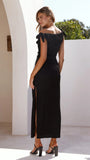 Simone Ribbed Maxi Dress Black