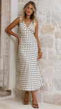 Daphne Maxi Dress Cream Polka