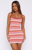 Shooting Sparks Knit Mini Dress Berry Stripe