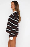 Its Ok Im Ok Knit Sweater Chestnut Stripe