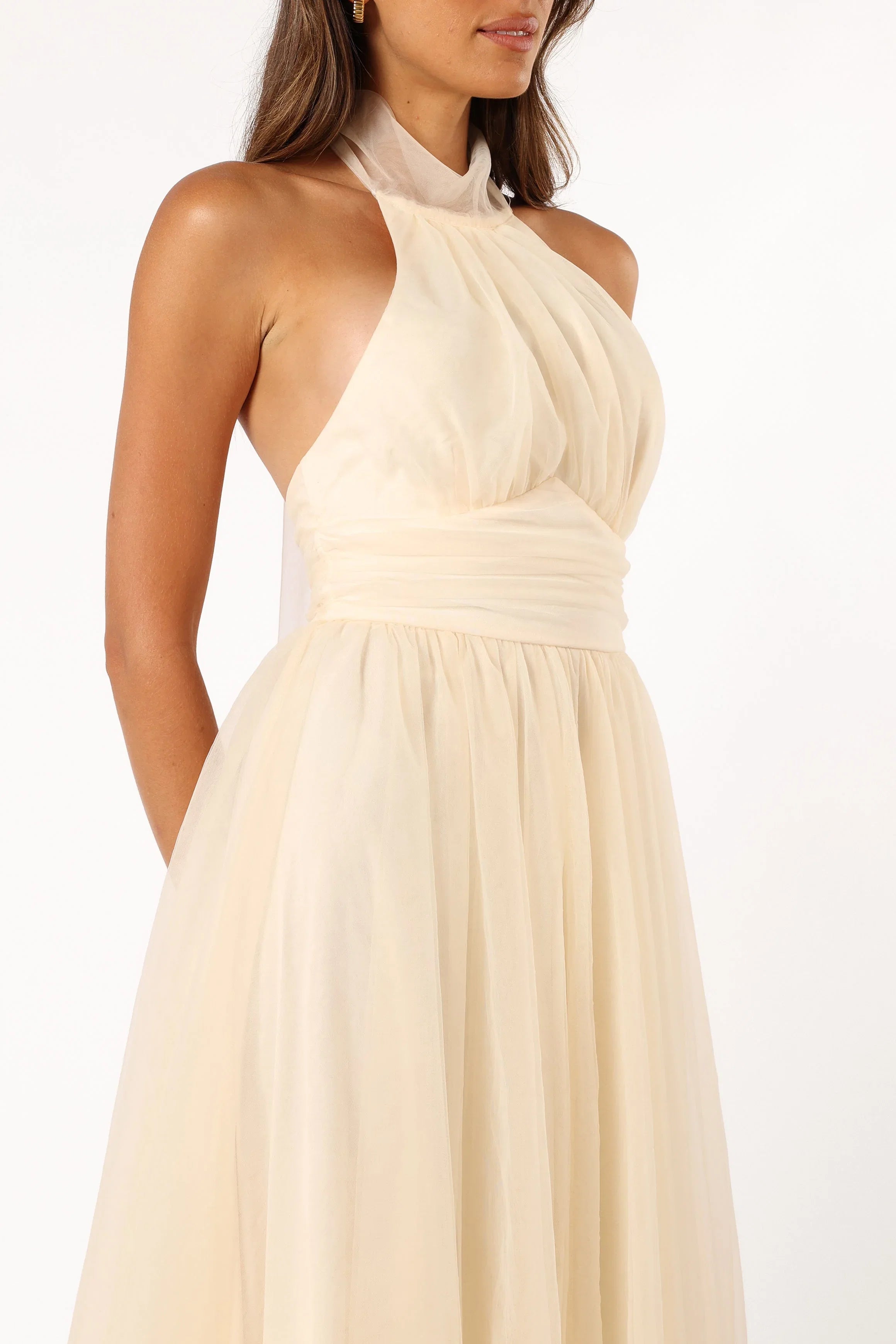 Aletta Halterneck Midi Dress Cream