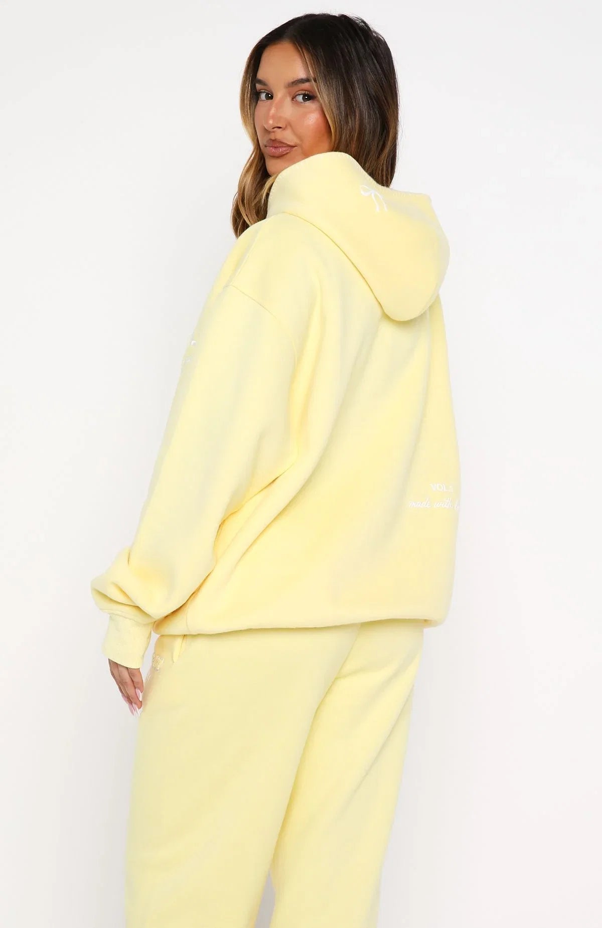 Vol 1 Front Graphic Oversized Hoodie Lemon