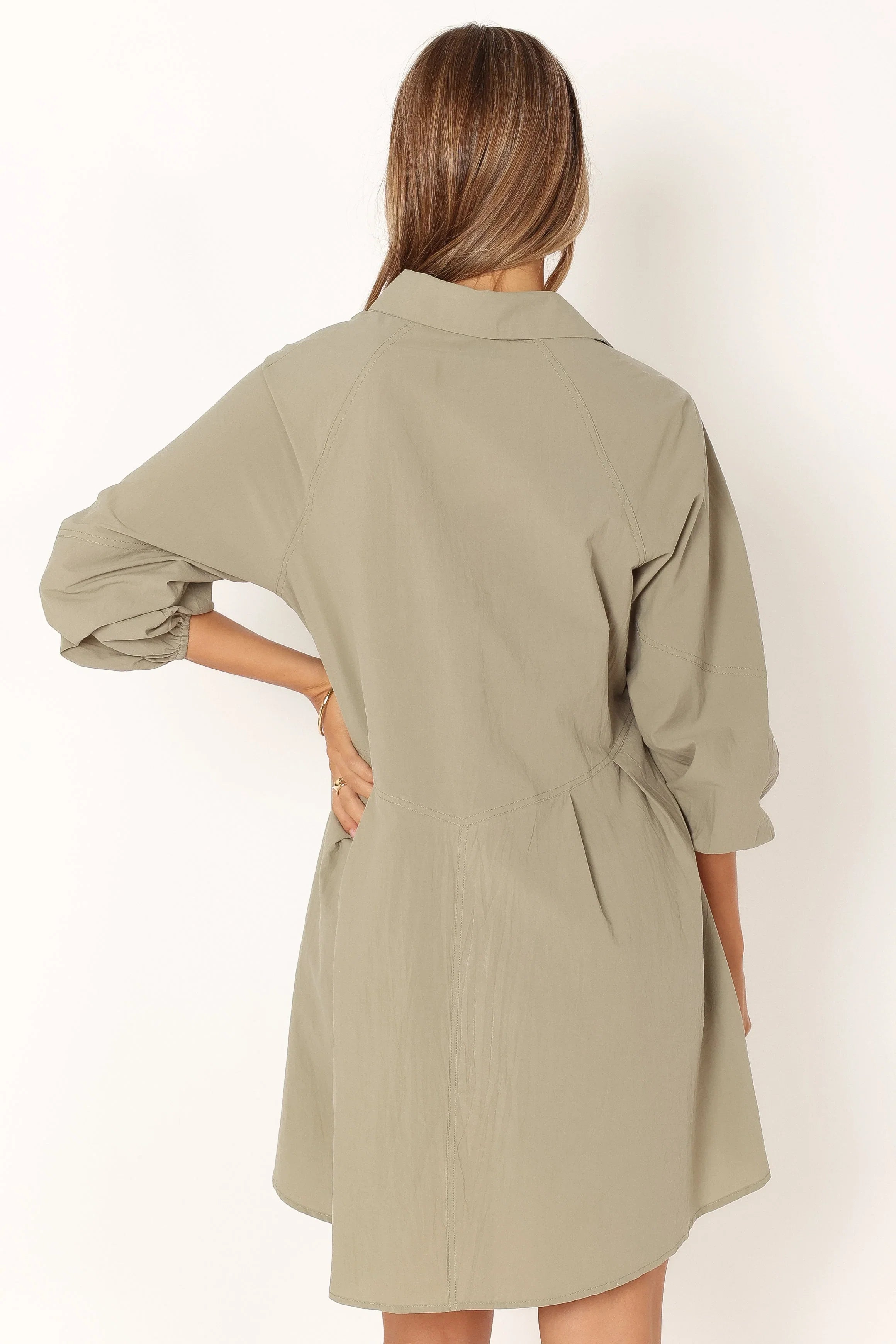 Criselle Long Sleeve Mini Dress Khaki