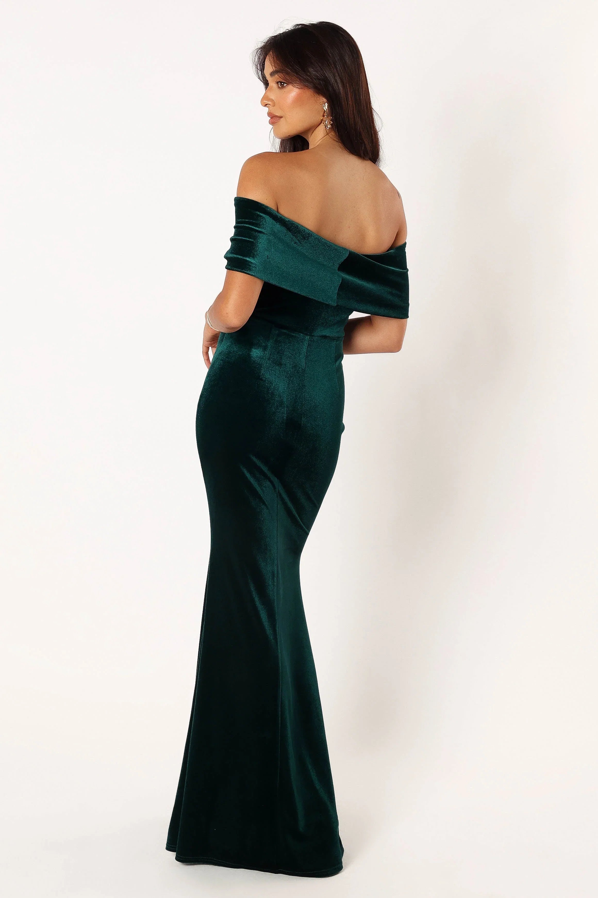 Adair Off Shoulder Maxi Dress Emerald Green