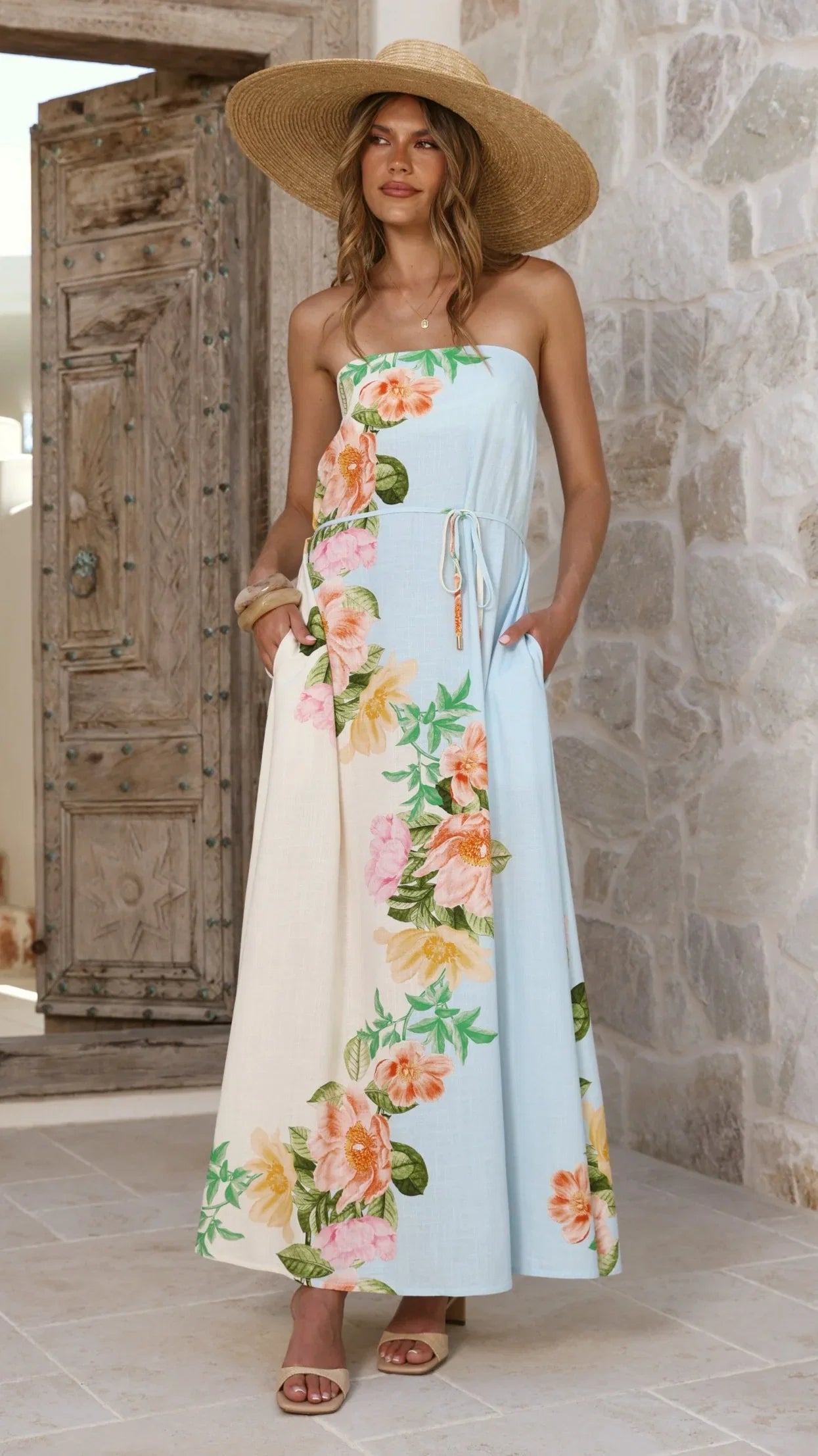 Ellea Maxi Dress Botanical Bliss Blue