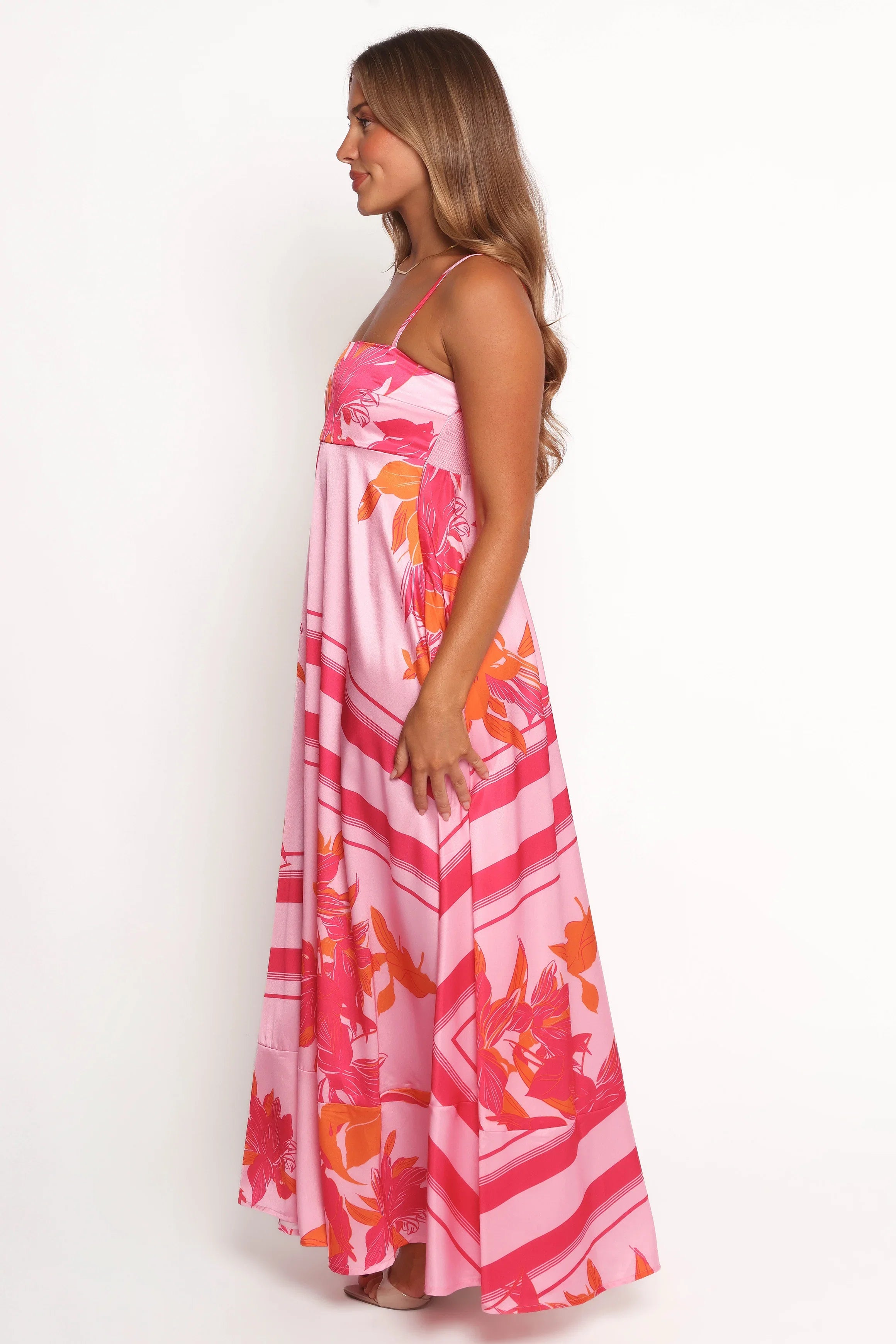Elanor Maxi Dress Pink Orange