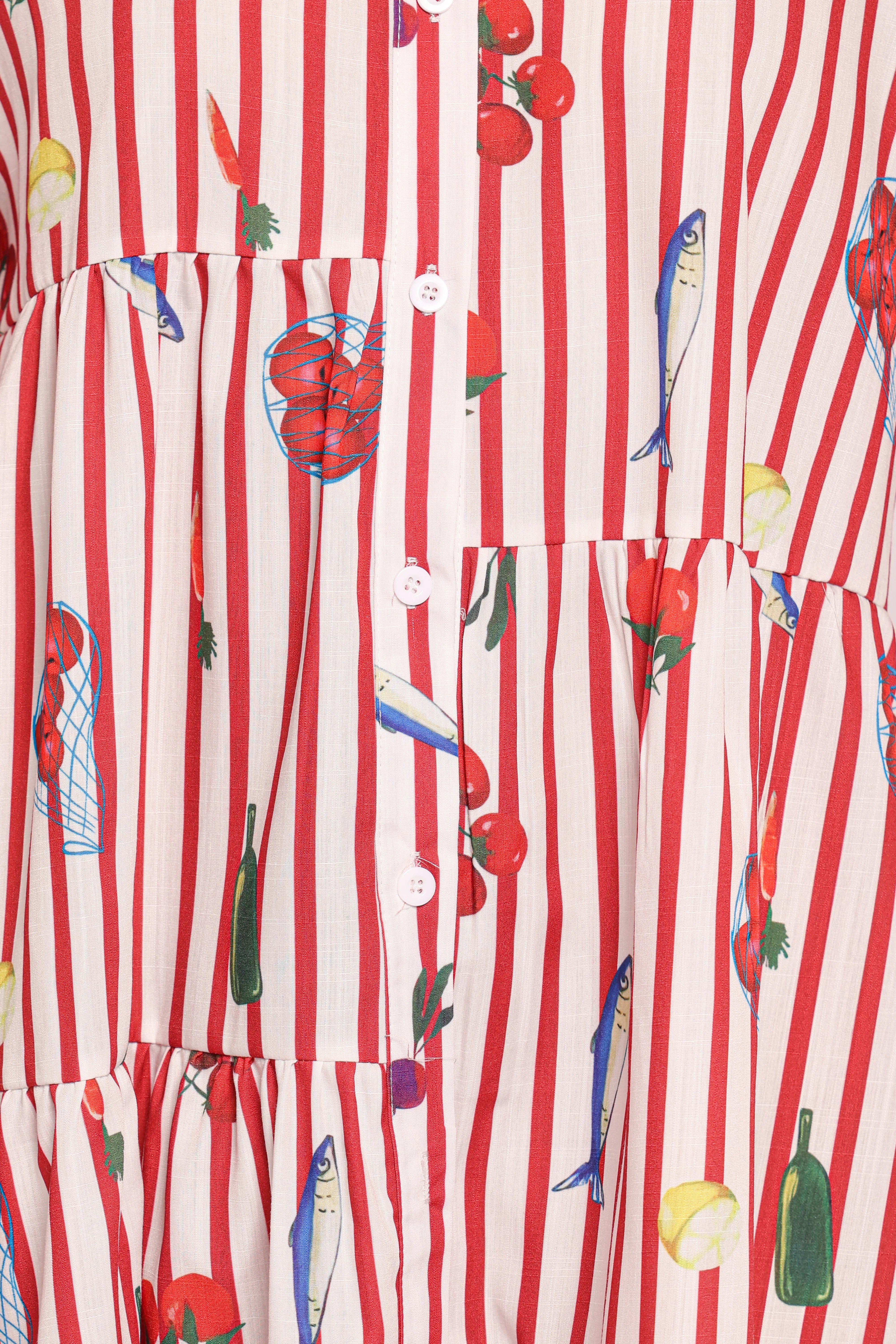 Peachy Mini Dress Red Picnic Stripe