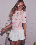 Sweet Blossom Floral Knit Top