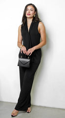 Eclisse Front Tie Jumpsuit Black