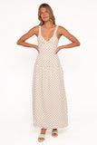 Sophina Midi Dress Brown Polka Dot