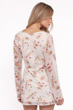 Everlyn Long Sleeve Mini Dress Cream Floral