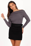 Cer Knit Top Charcoal