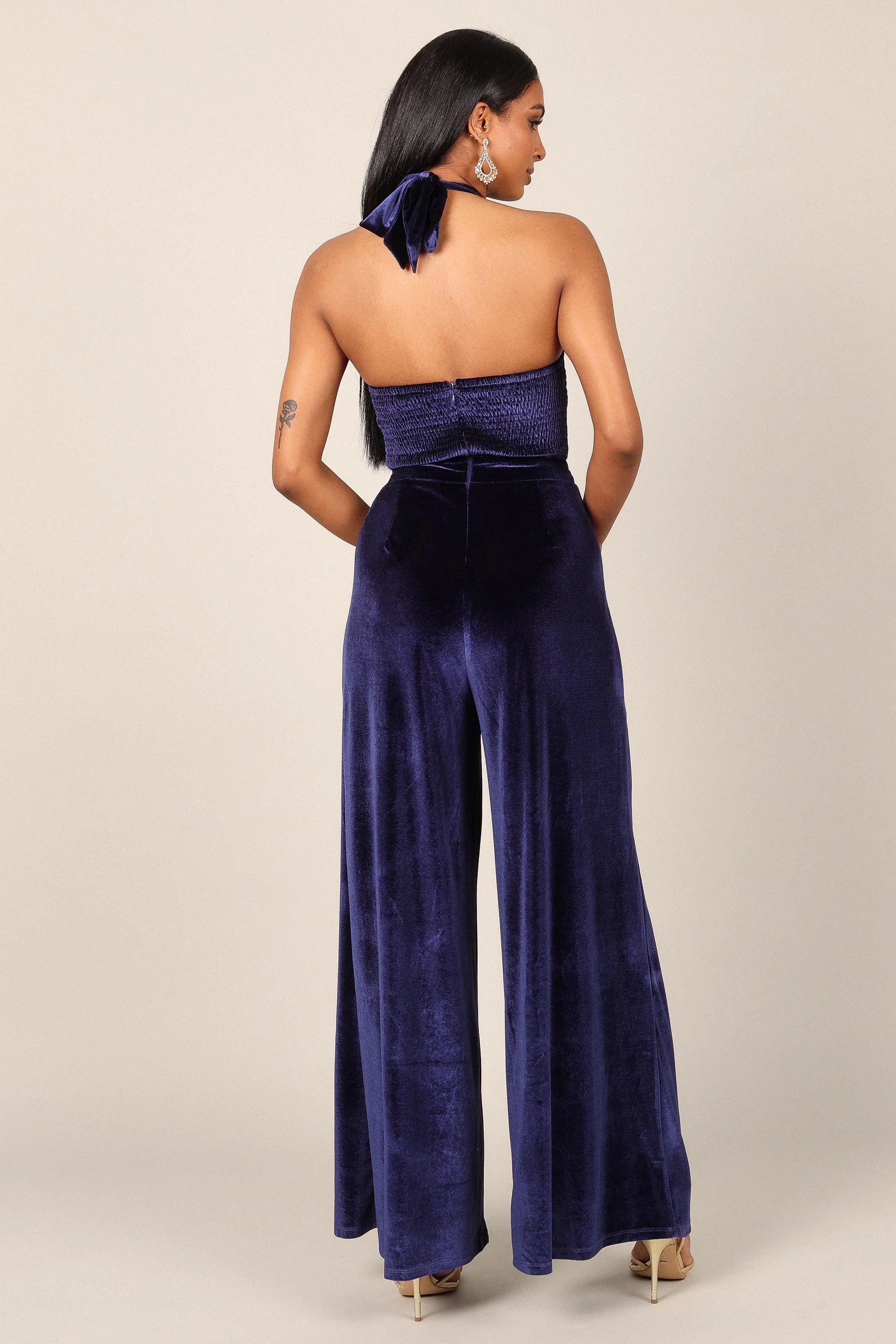 Aria Velvet Jumpsuit Sapphire