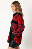 Lucille Plaid Shacket Red Navy