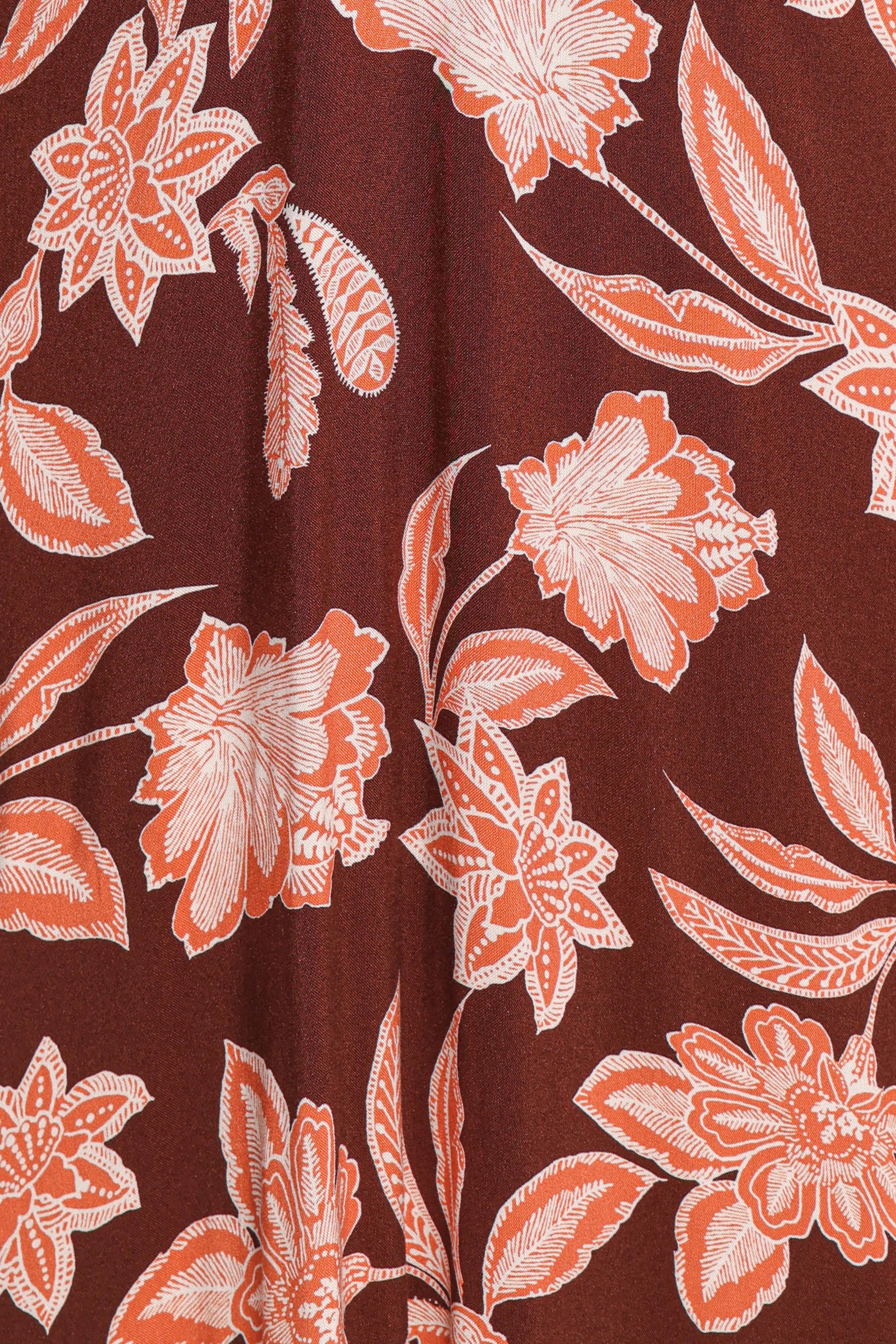 Yolande Midi Dress Orange Floral
