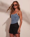 Dusk Reverie Denim Corset Top