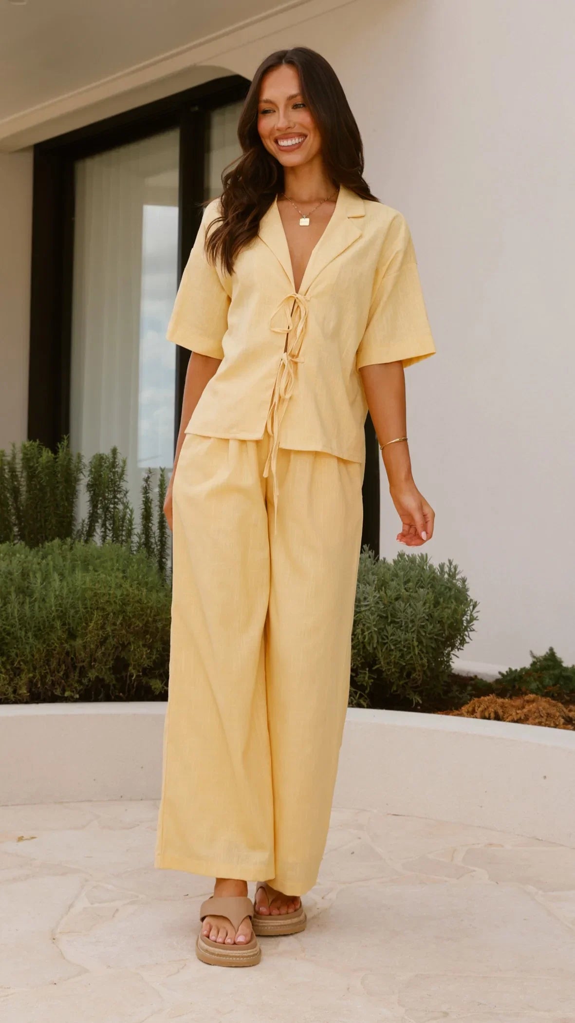 Lexi Linen Pants Baby Yellow