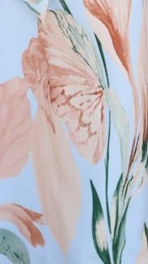 Oasis One Shoulder Jumpsuit Blue Peach Floral