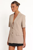 Nora Short Sleeve Blazer Beige
