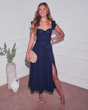 Perfect Date Cotton Tie Waist Midi Dress